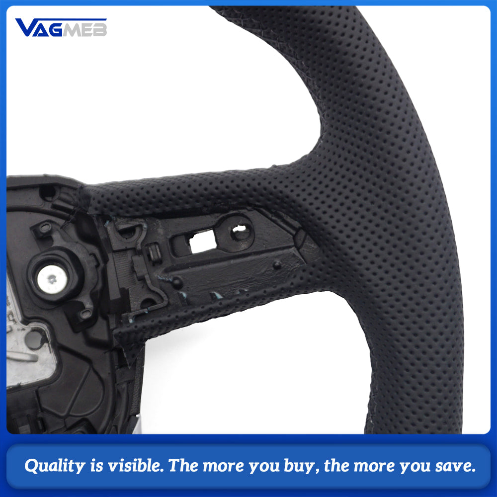 Perforated leather steering wheel for Audi Q5 FY Q7 4M Q8 S RS LOGO multifunctional steering wheel