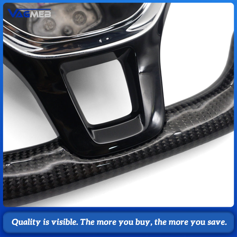 Carbon Fiber Semi Perforated Sports Steering Wheel,For VW GOLF 7 MK7 Transporter T6