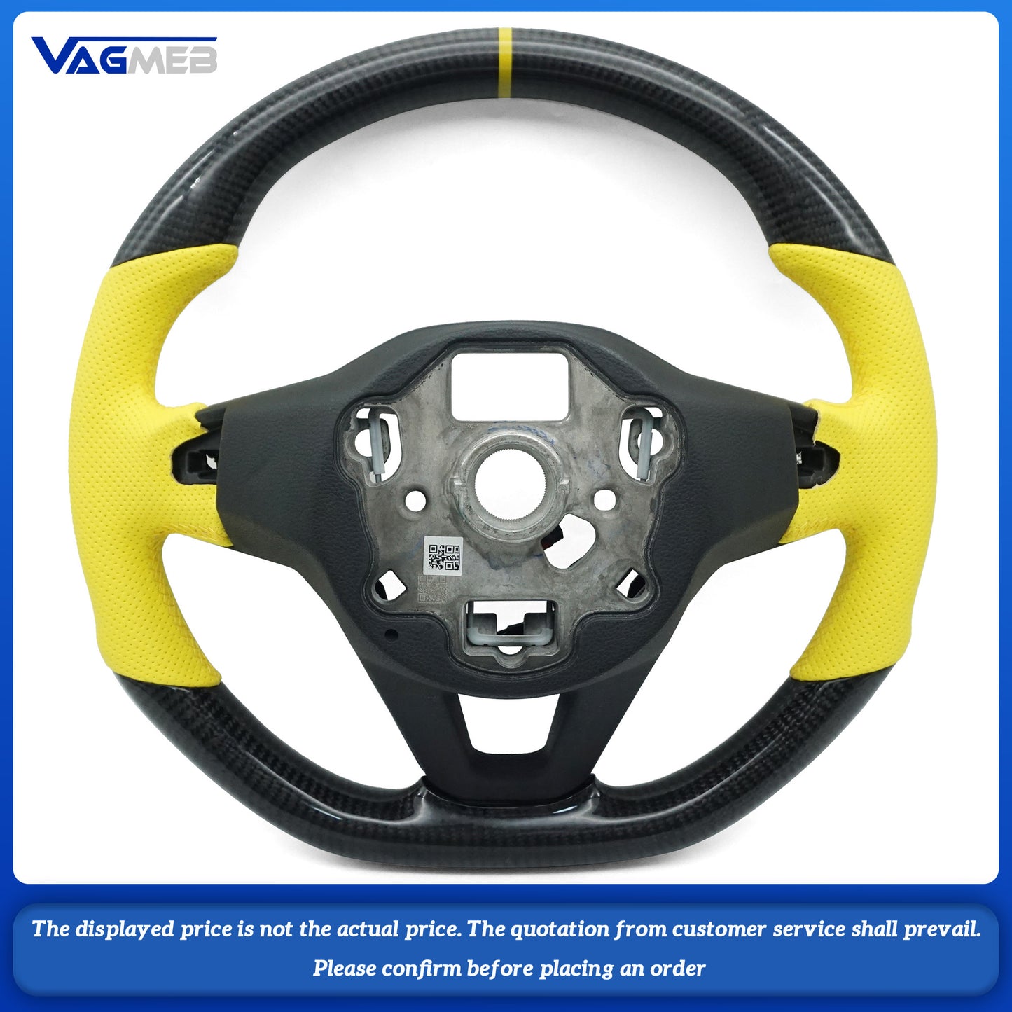 For VW Golf 8 GTI Golf MK8 GTI Custom carbon fiber leather semi-perforated leather steering wheel Customized styles