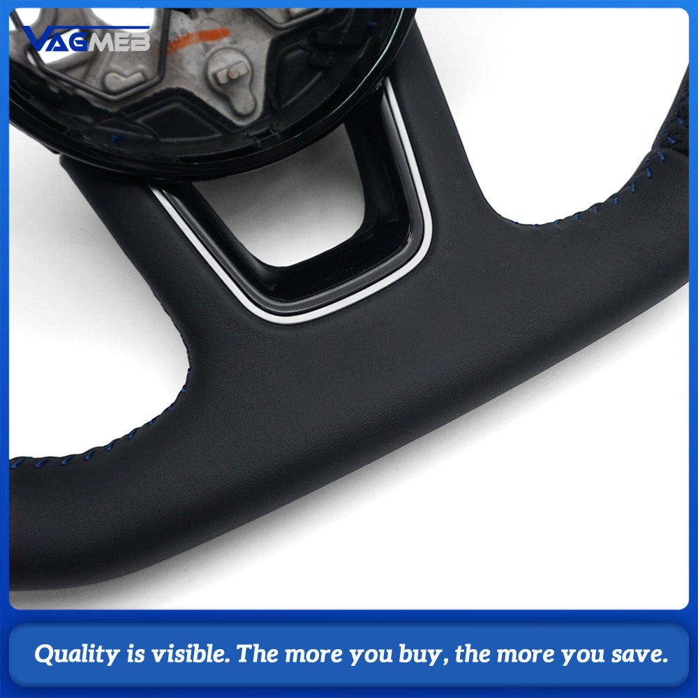 For Audi A3 8Y Perforated Leather Steering Wheel Blue Stitching