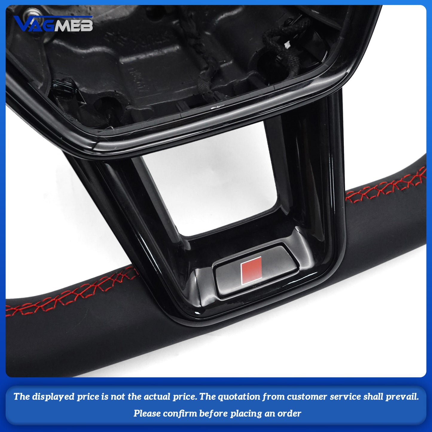 For Audi A6 C8 Semi Perforated Painted Black Semi Perforated Flat Bottomed Sports Steering Wheel