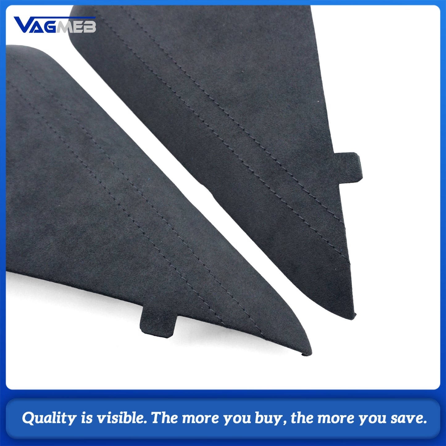 For Audi A4 B9 Q5 Alcantara Black Stitching  Dashboard Cover Decoration RS/S Logo