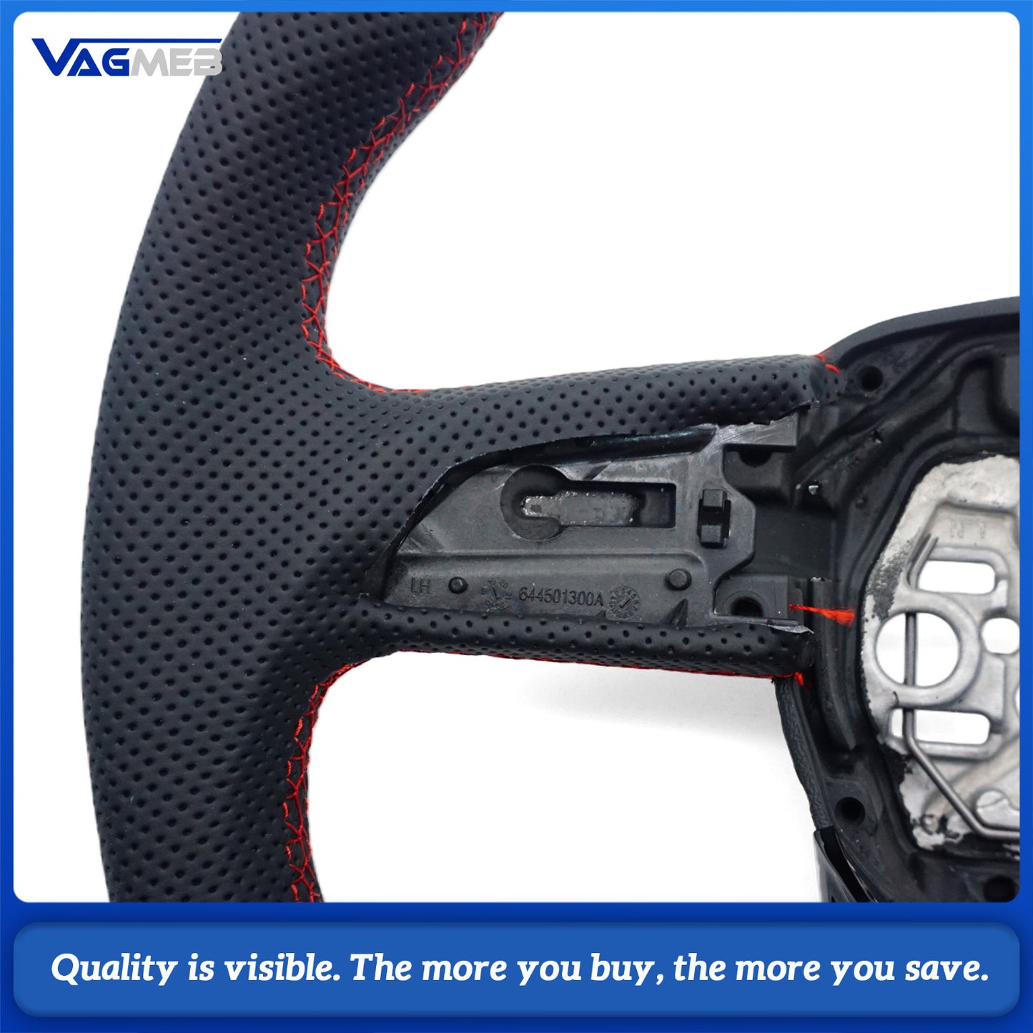 For Audi Q3 F3 Full leather perforated flat bottomed steering wheel