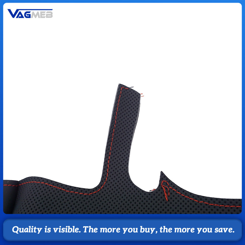Car Steering Wheel Perforated Leather Cover Skin Kit Replacement Refit Leather For Audi A6 C8