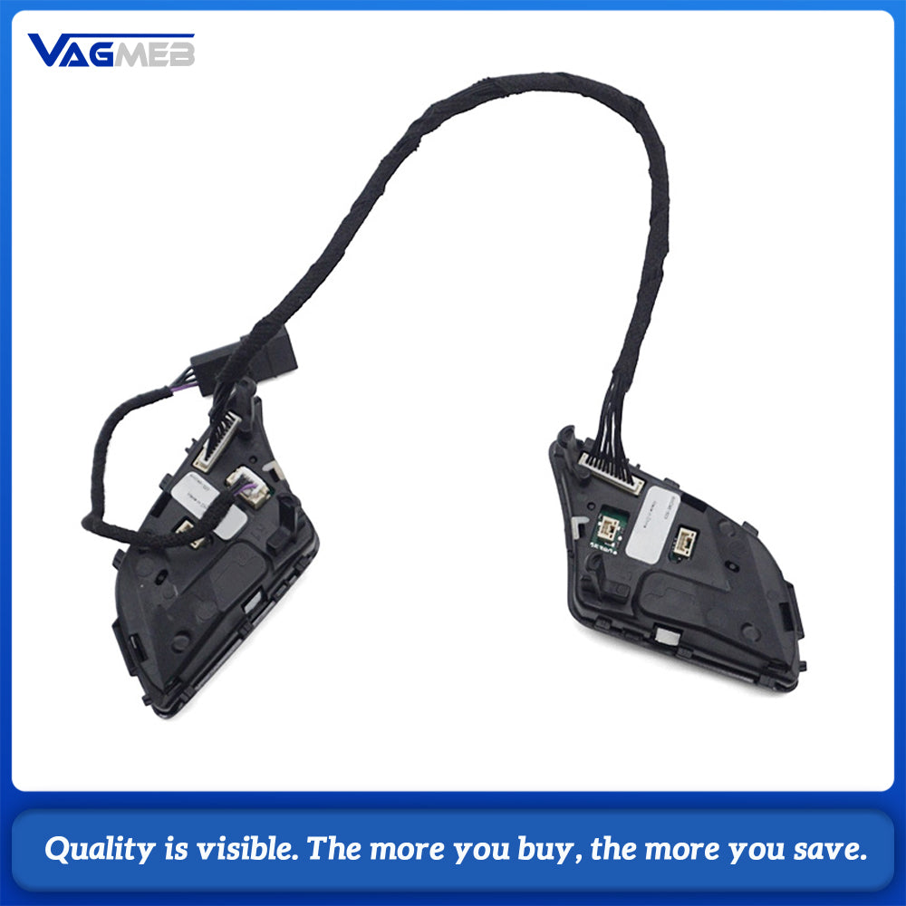 For Audi A4 B9 Glossy Black Multifunction Steering Wheel Buttons Heated Version Car Steering Control Switch Modification Parts