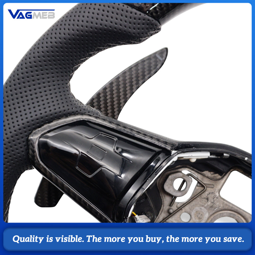 Customized Carbon Fiber Steering Wheel Leather For VW Golf 8 GTI R Line MK8 Car Accessories