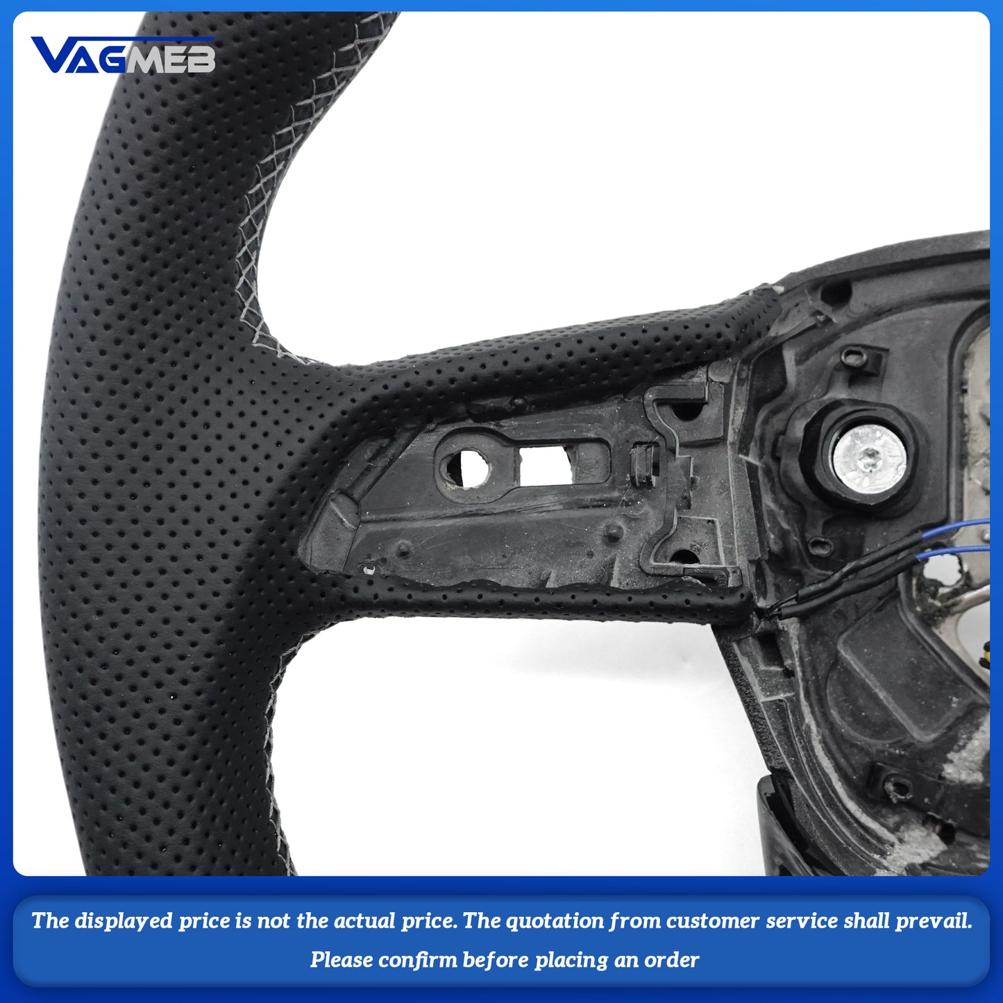 For Audi Q5 FY S LOGO  Custom Carbon Fiber Semi Perforated Painted Black Style Sports With heating function Steering Wheel