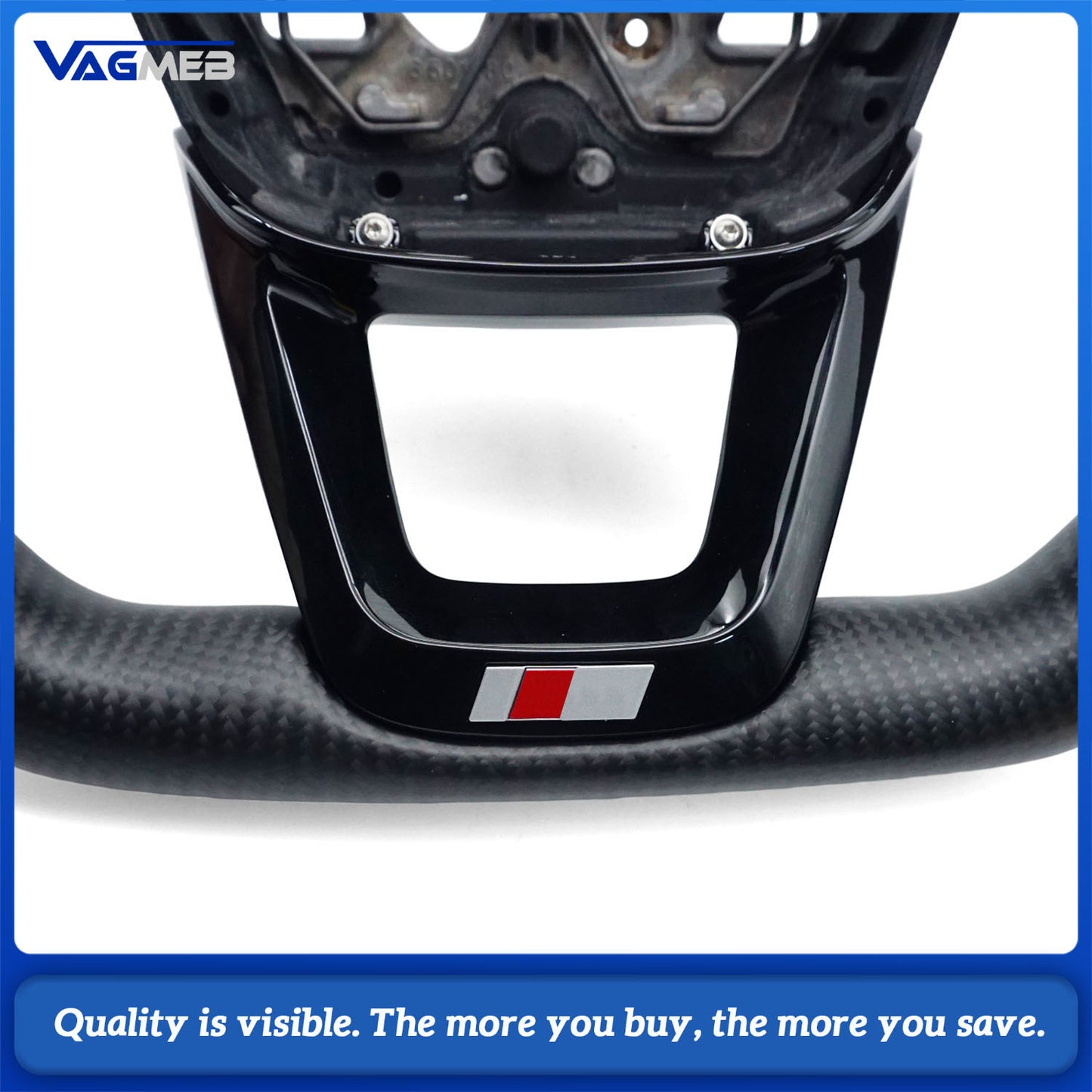 Matte carbon fiber steering wheel for Audi Q3 F3 flat bottomed D-shaped carbon fiber leather steering wheel, Car Accessories