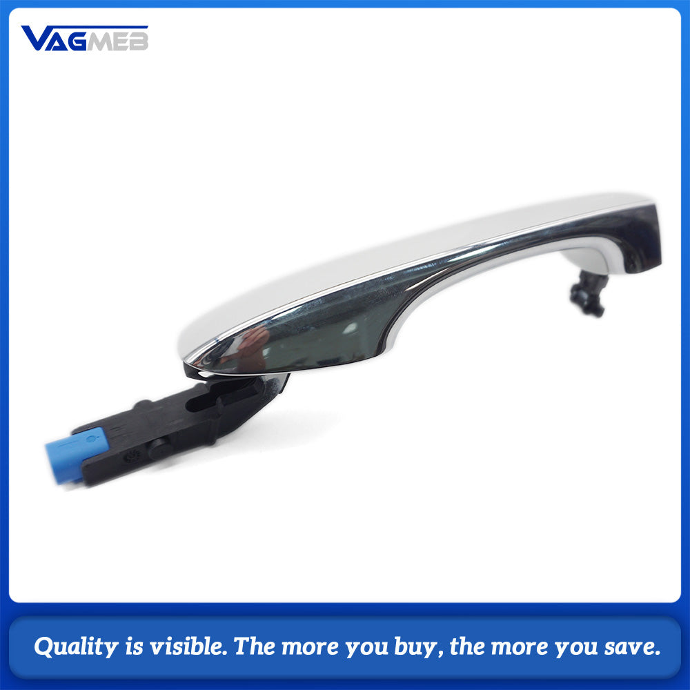 Front Door Handle Pair, White Painted With Chrome For VW Jetta Mk7