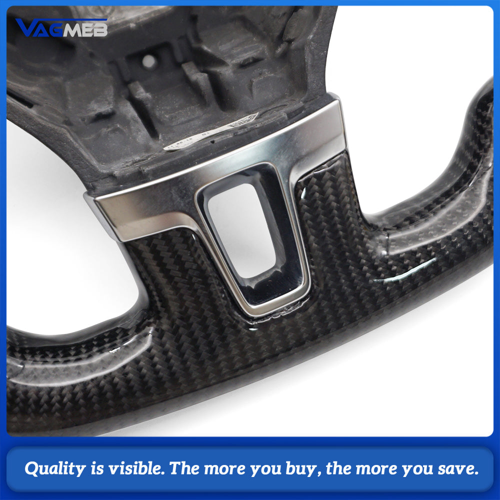For Golf 6 GTI GTD R 2009-2013 Polo GTI Tiguan Passat R-Line Carbon fiber semi perforated steering wheel