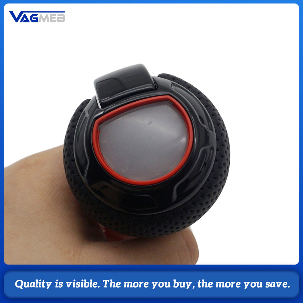 Gloss‑Black Perforated Leather Gear Shift Knob Sport Style Car Interior Modification Shift Ball