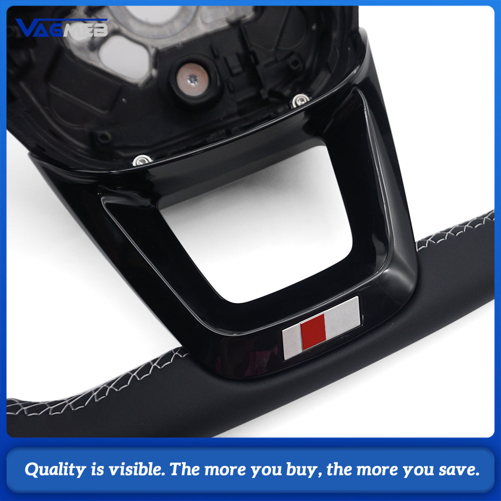 Perforated leather steering wheel for Audi Q5 FY Q7 4M Q8 S RS LOGO multifunctional steering wheel