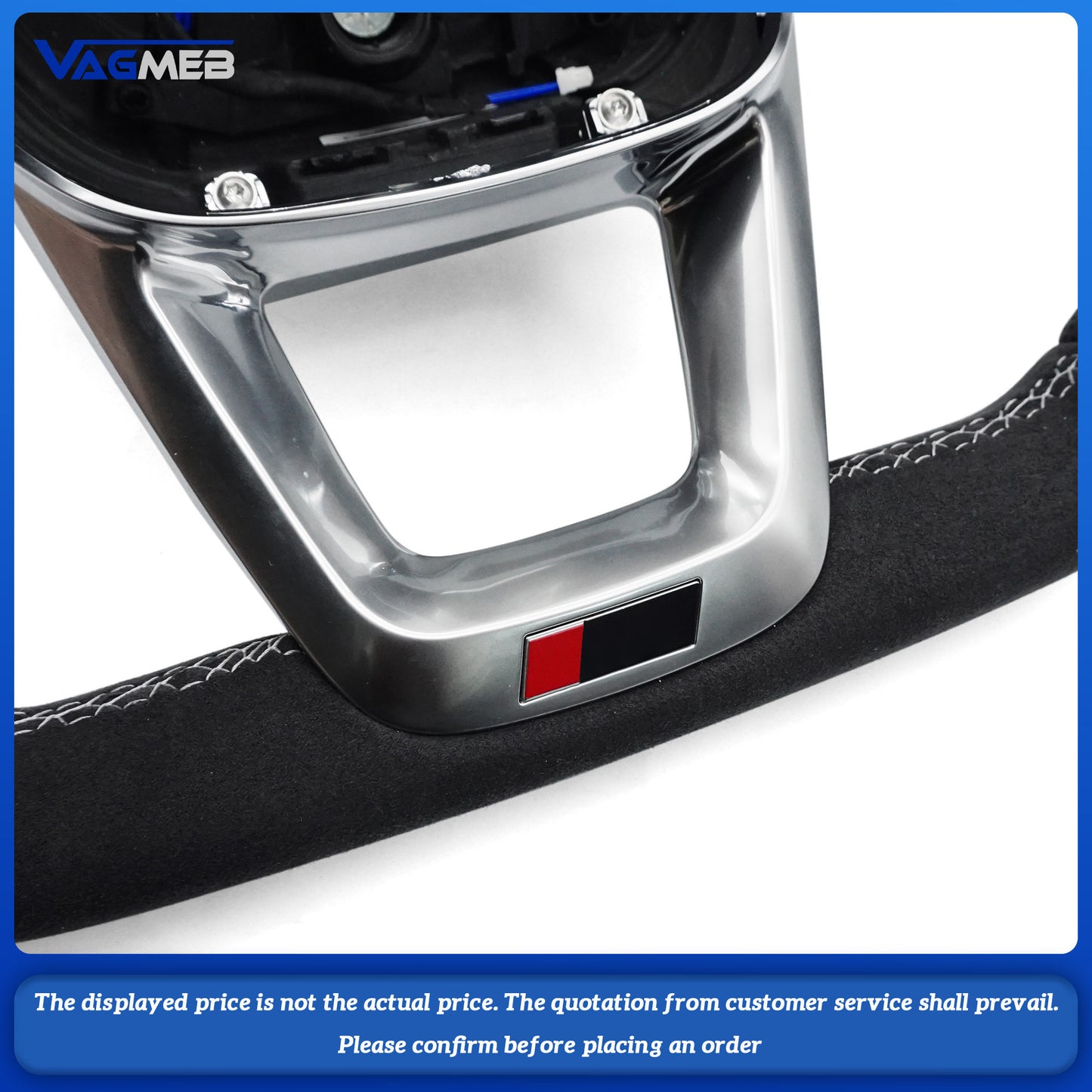 For Audi RS Logo Q3 Q5 Q7 Q8 Q3L Q5L RSQ3 RSQ5 RSQ7 custom alcantara half perforated leather steeringwheel with heating function