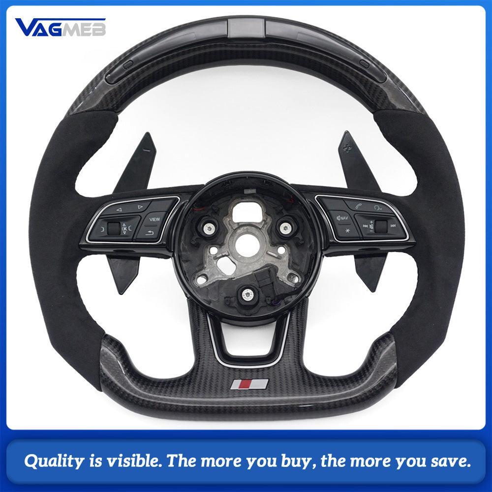 Grip Carbon Fiber LED Illuminated Steering Wheel For Audi A4B9