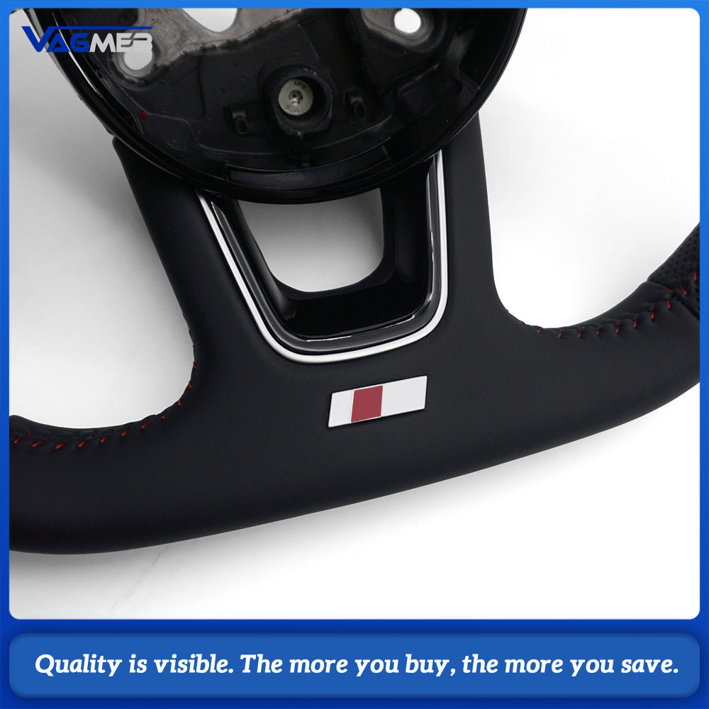 For Audi A3 S3 8V A4 S4 B9 A5 S5 RS4 RS5 Sports Style Semi-perforated Leather Steering Wheel