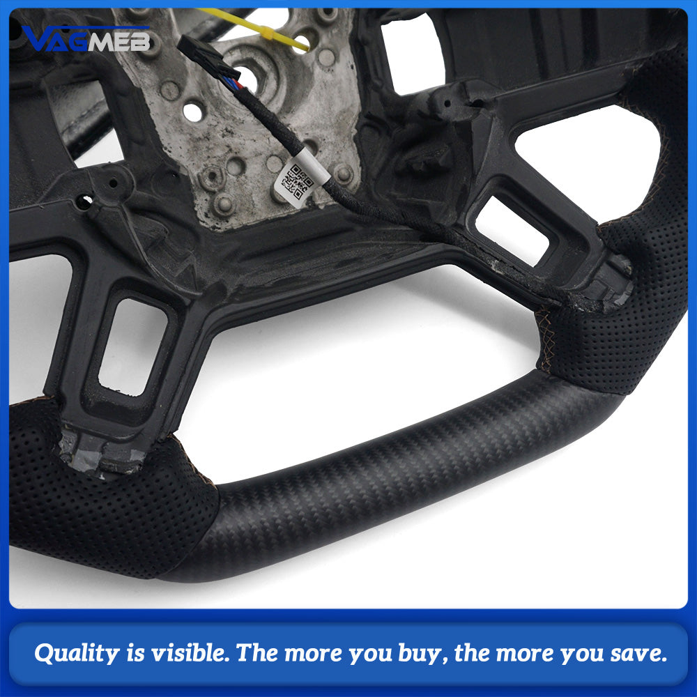 Matte carbon fiber perforated steering wheel With heating For Land Rover Defender Range Rover Defender L663 Discovery 5 III L462 2020-2024
