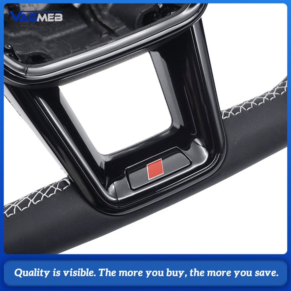 The heated steering wheel is suitable for Audi A6 C8 A7 painted black perforated leather steering wheel, Car Accessories