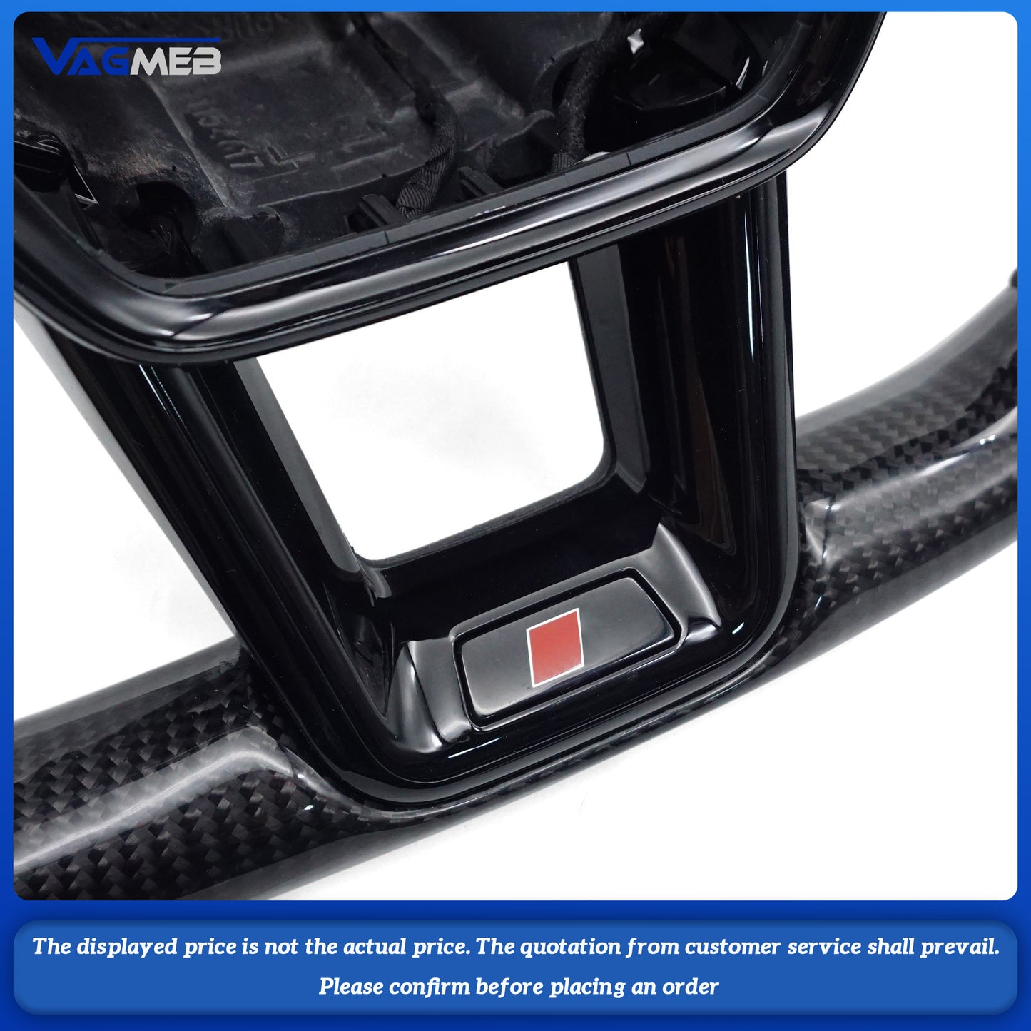 Carbon fiber steering wheel For Audi A6 C8 S RS leather sports flat bottomed steering wheel with buttons and paddles