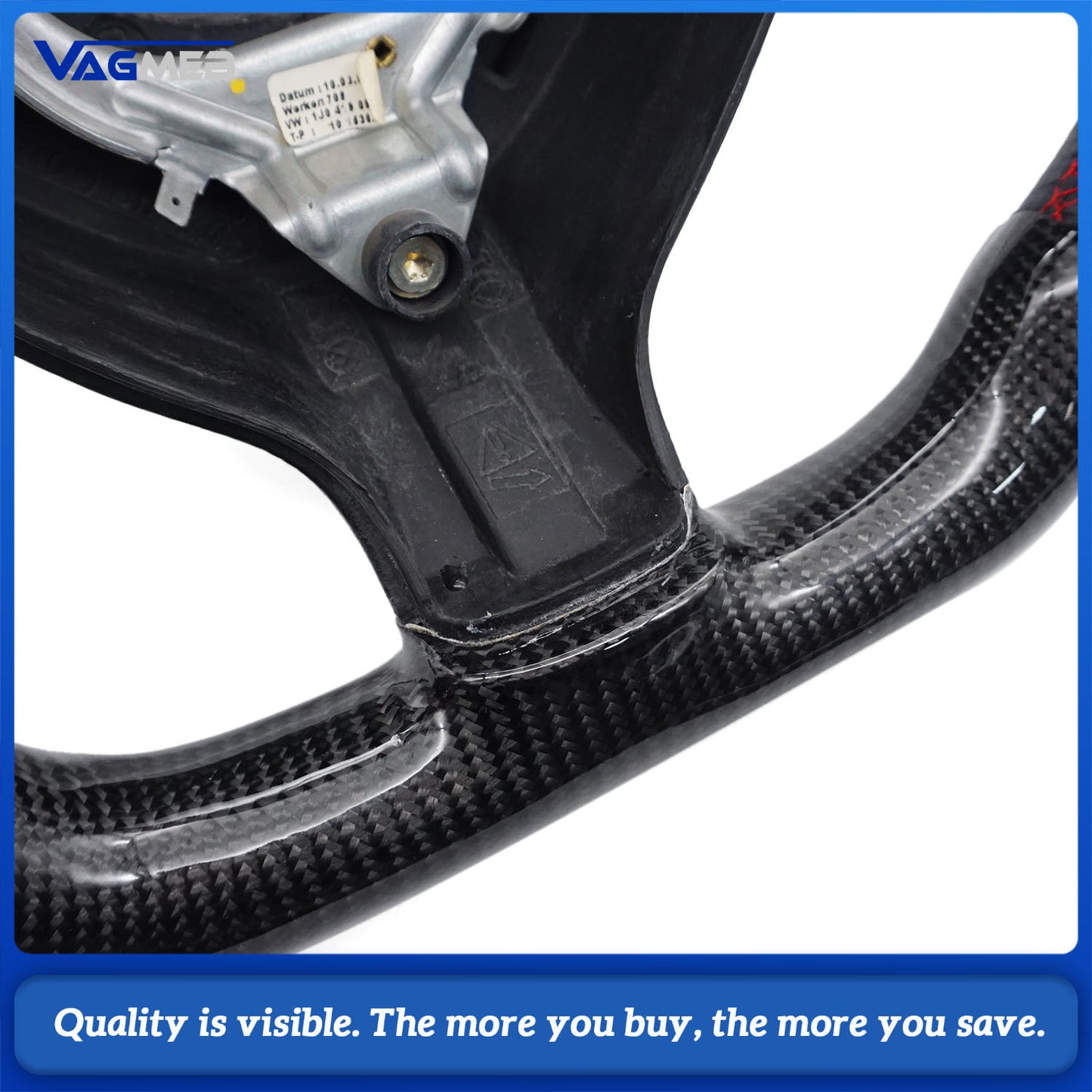 Replacement Real Carbon Fiber Steering Wheel with Leather for VW Volkswagen Golf 4 Mk4 GTI 1997-2002 Bora