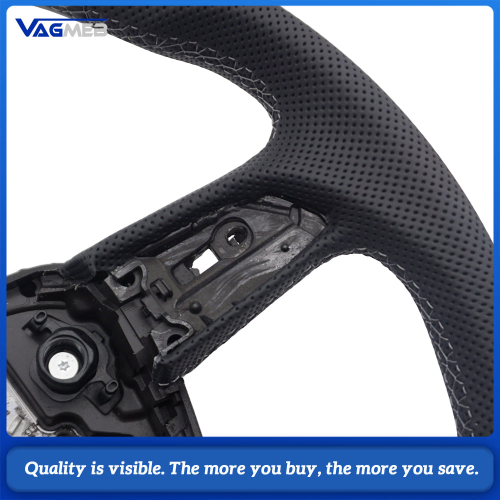 Perforated leather steering wheel for Audi Q5 FY Q7 4M Q8 S RS LOGO multifunctional steering wheel