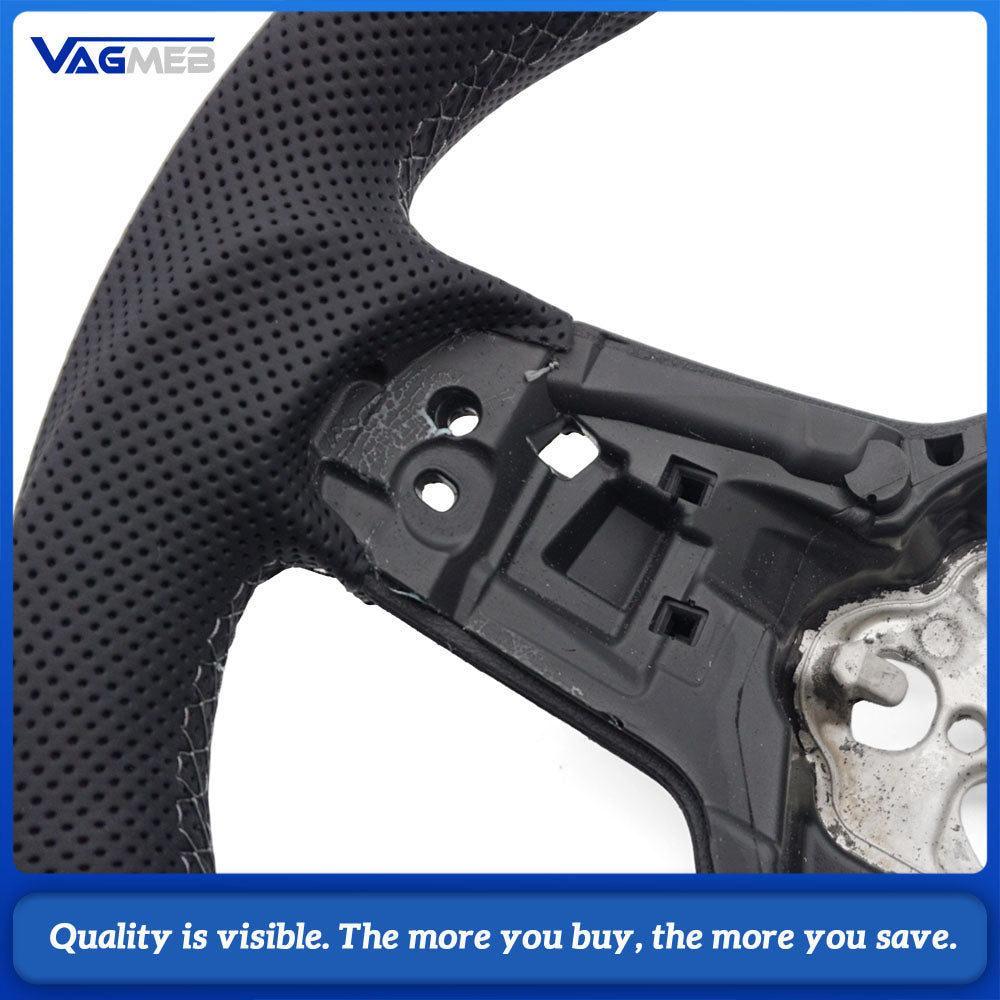Suitable for Volkswagen Golf MK7 R GTI GTD Polo GTI Scirocco 2015 2016 T-ROC, leather semi perforated material steering wheel