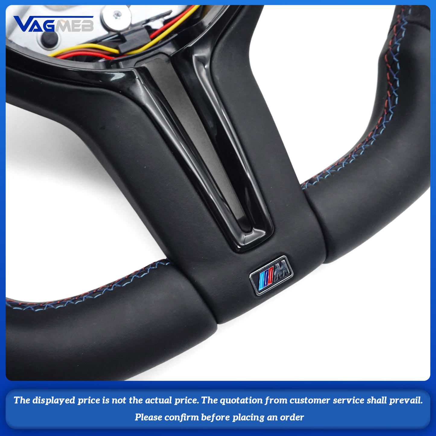 Steering Wheel For Bmw F30 F10 F31 F20 F25 F22 F36 F33 F32 F80 F82 F11 F18 F01 F90 E90 Is Made Of bore leather Material With vibration