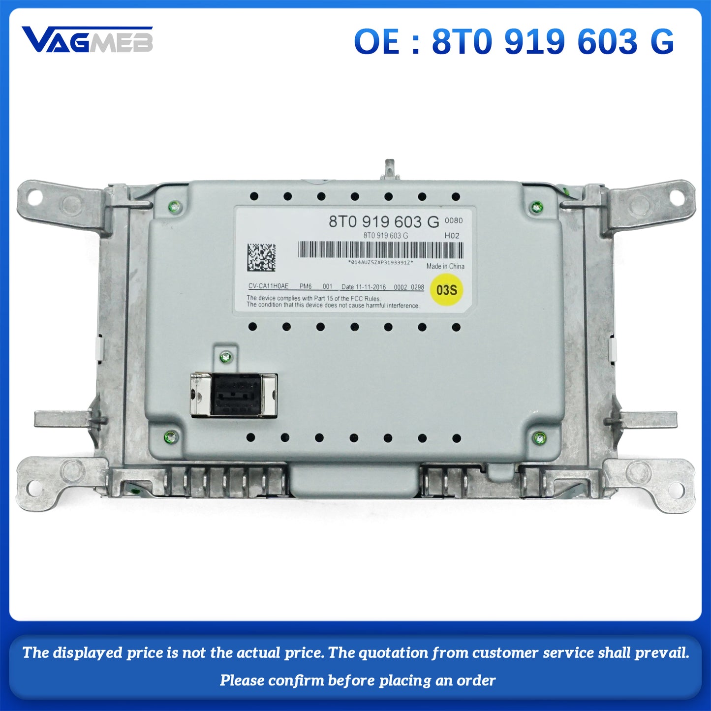 OEM MMI Display Unit Screen For Audi A4 S4 RS4 8K A5 S5 RS5 Q5 8R  8T0 919 603G