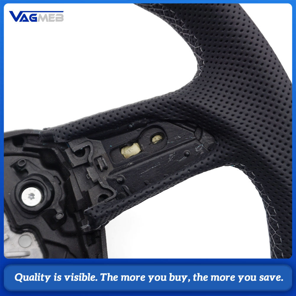 Perforated leather steering wheel for Audi Q5 FY Q7 4M Q8 S RS LOGO multifunctional steering wheel
