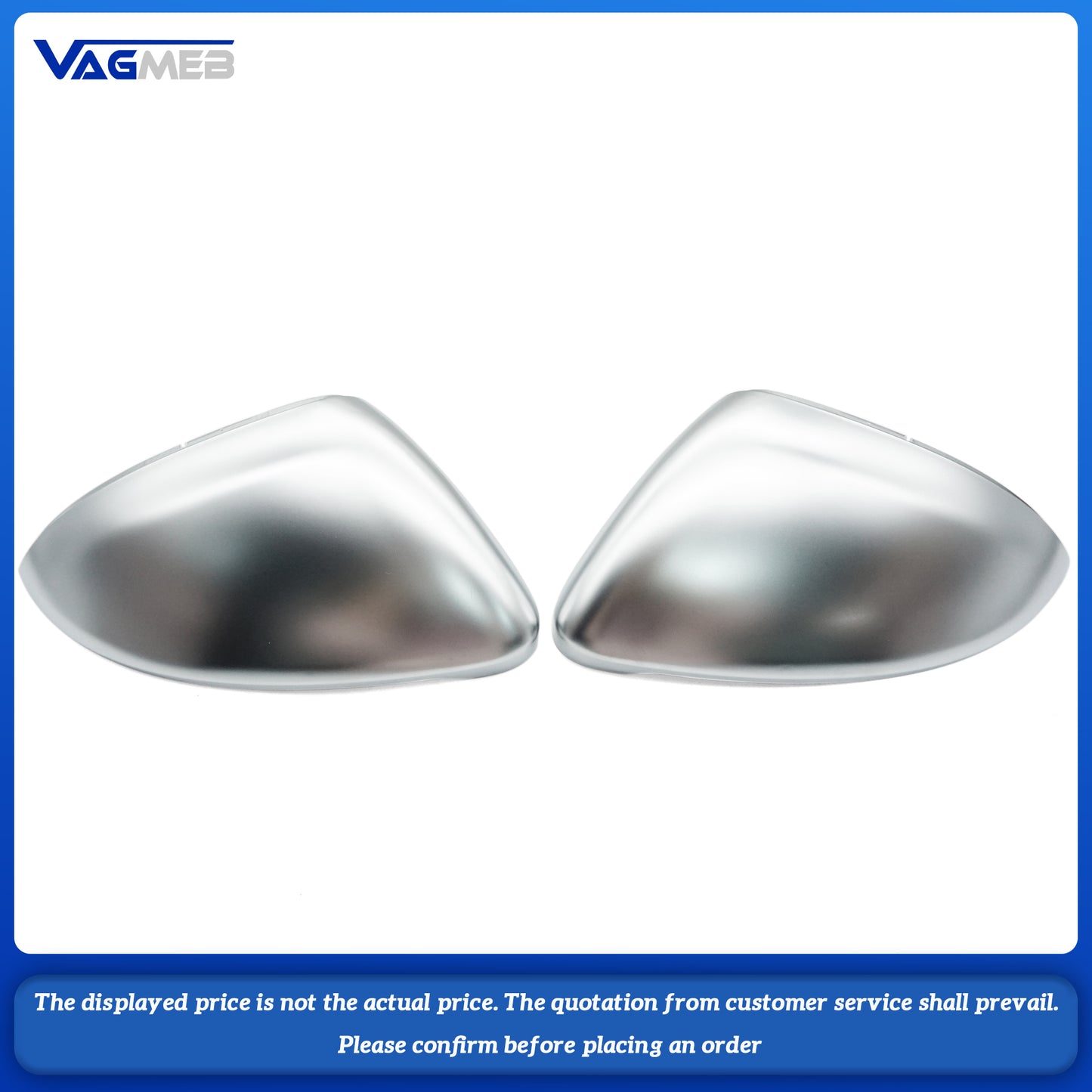 Car Mirror Cover For VW Golf MK7 Matte Chrome Silver Rearview Mirror Cover Protection Cap Car Styling