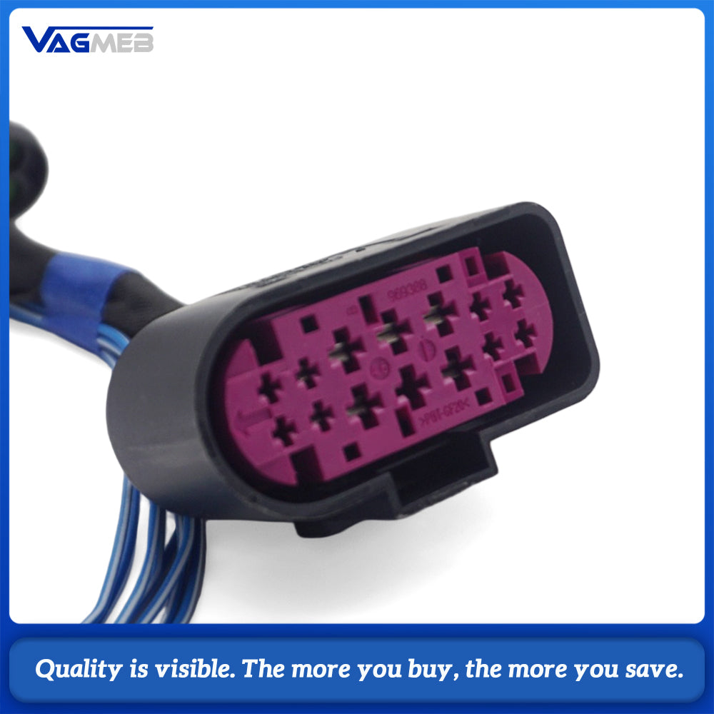 For VW Golf 7 MK7 HID Xenon Headlight 10 to 14 Pin Connector Adapter Wire Harness Vehicle Cable