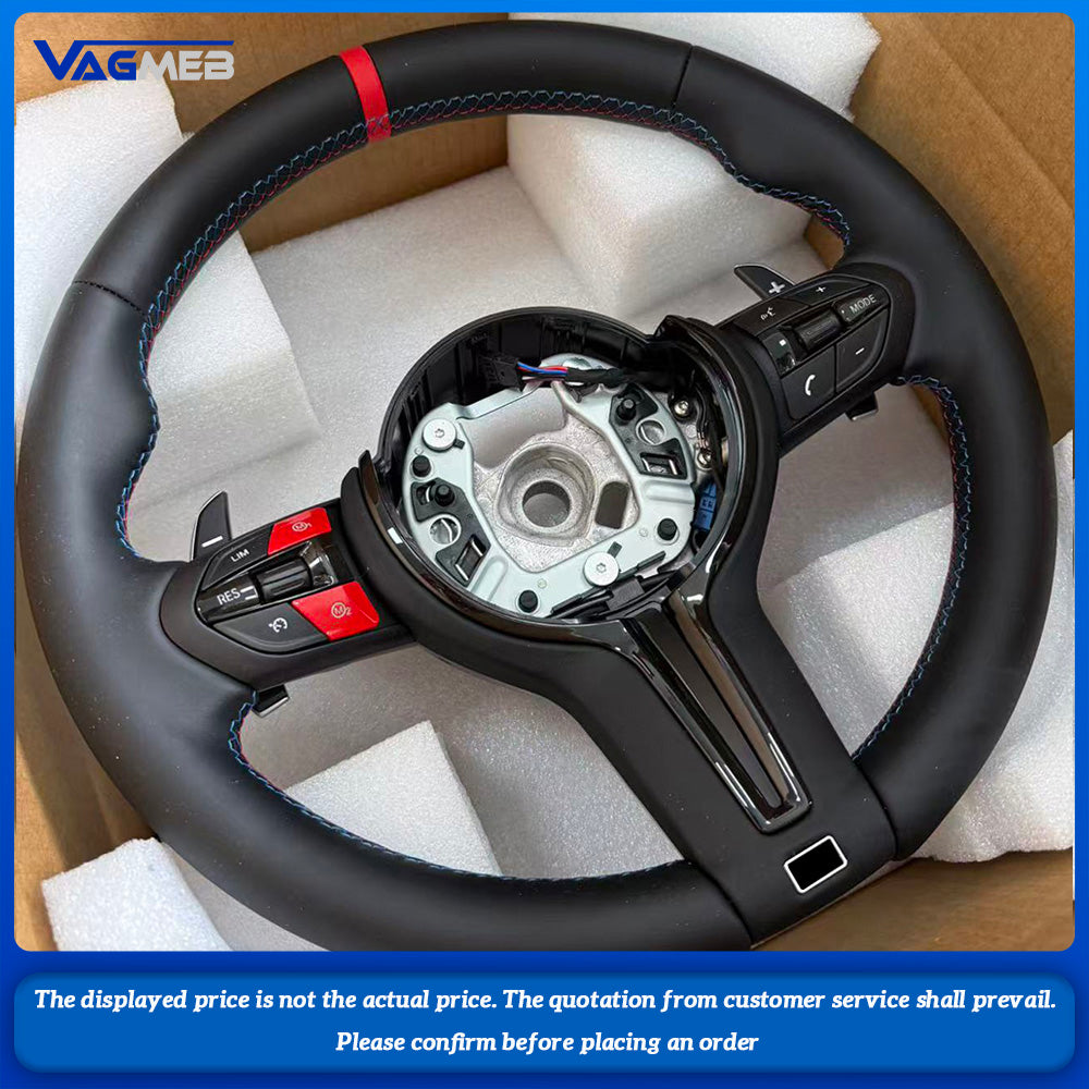 With red M1 M2 Button M Sport Steering Wheel for BMW F07 F10 F11 F12 F20 F21 F22 F25 F26 F30 F31 F32 F33 F34 F36 M3 F80 M4 F82