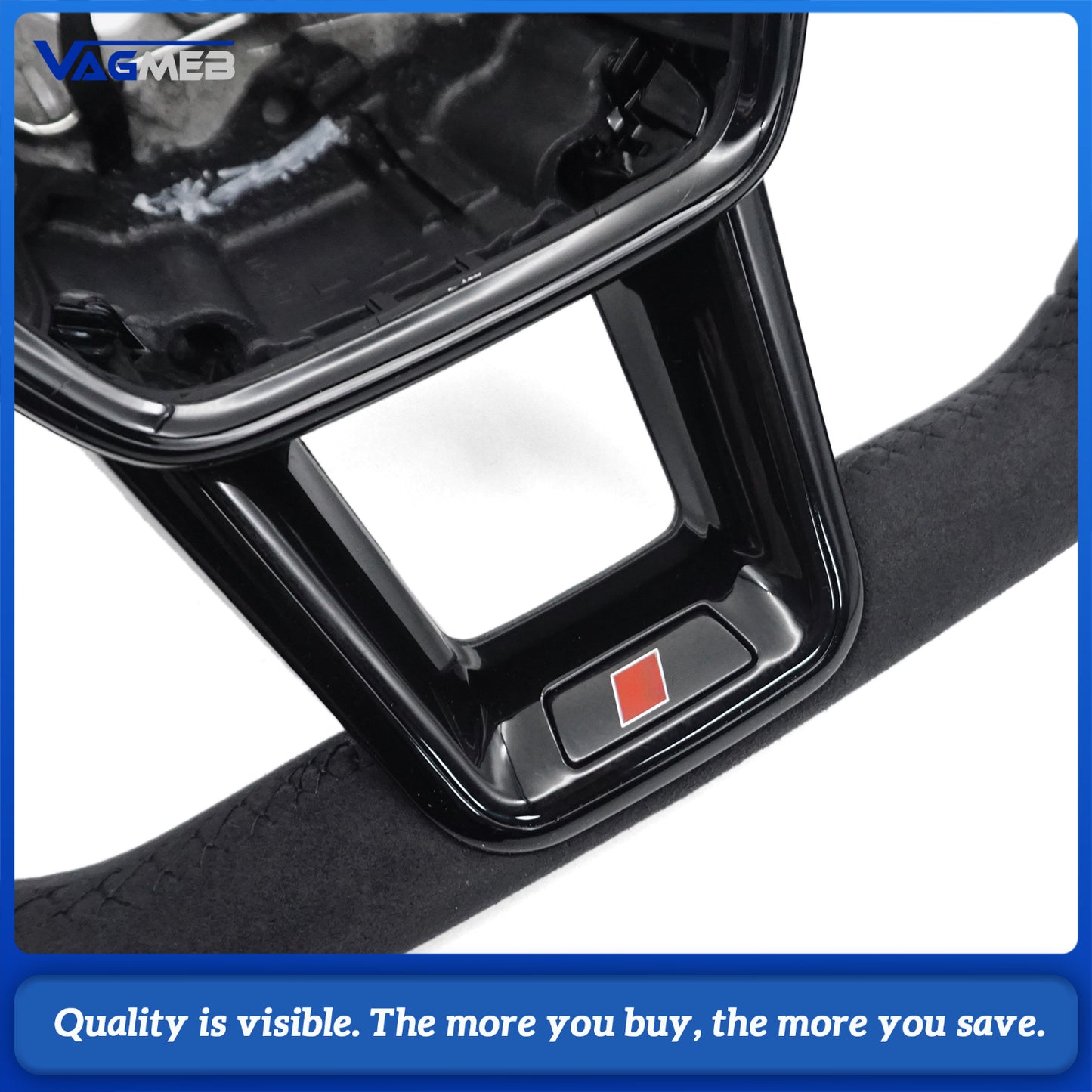 Heated steering wheel suitable for Audi A6 C8 A7 black stitched leather flat bottomed steering wheel