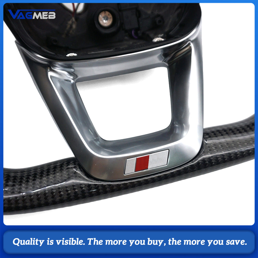 Suitable for Audi Q5L S standard carbon fiber half-turned black wire with button paddle with heated steering wheel