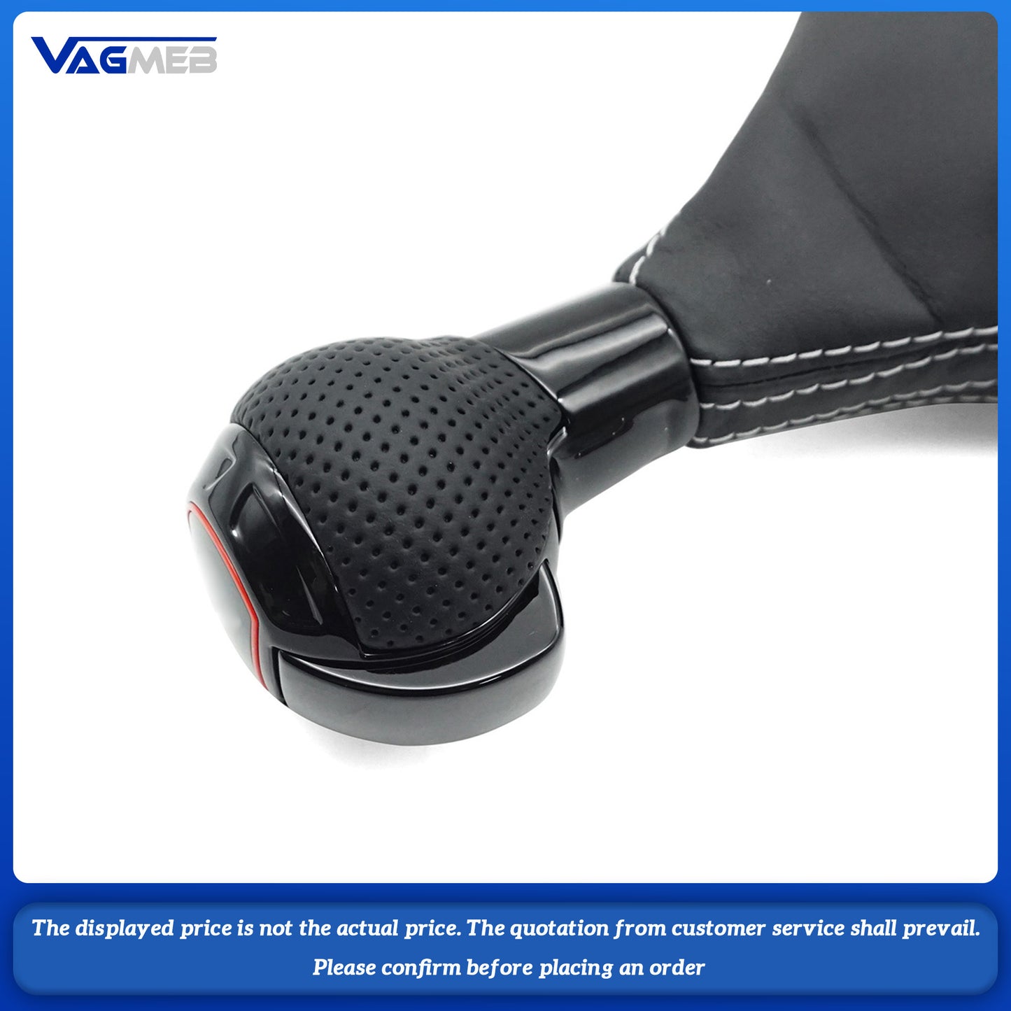 For Audi A38V Gear Shift Knob with PU Leather Gaiter Boot Cover