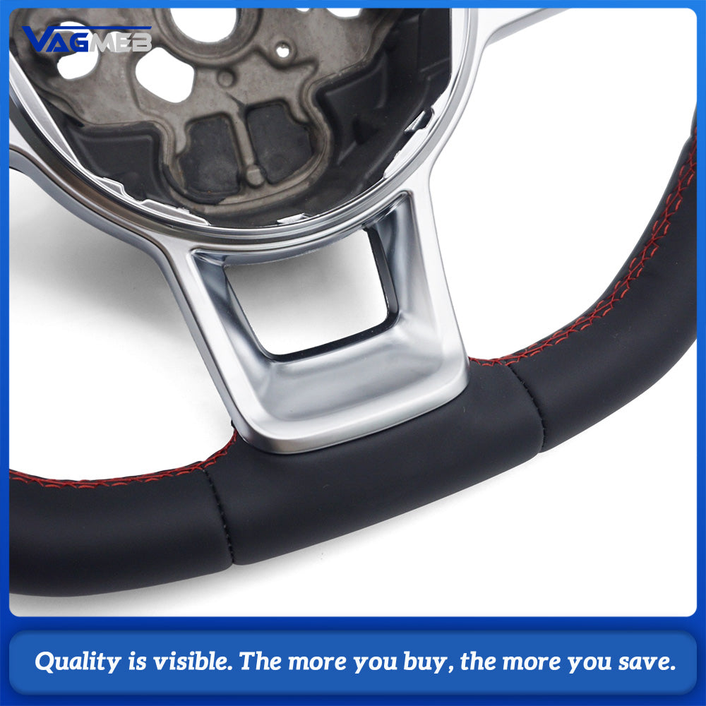 Leather Steering Wheel for VW MK4 5 6 7 GTI Steering Wheel for Golf 5 6 7 7.5 R R-Line CC Polo Passat Car Accessories