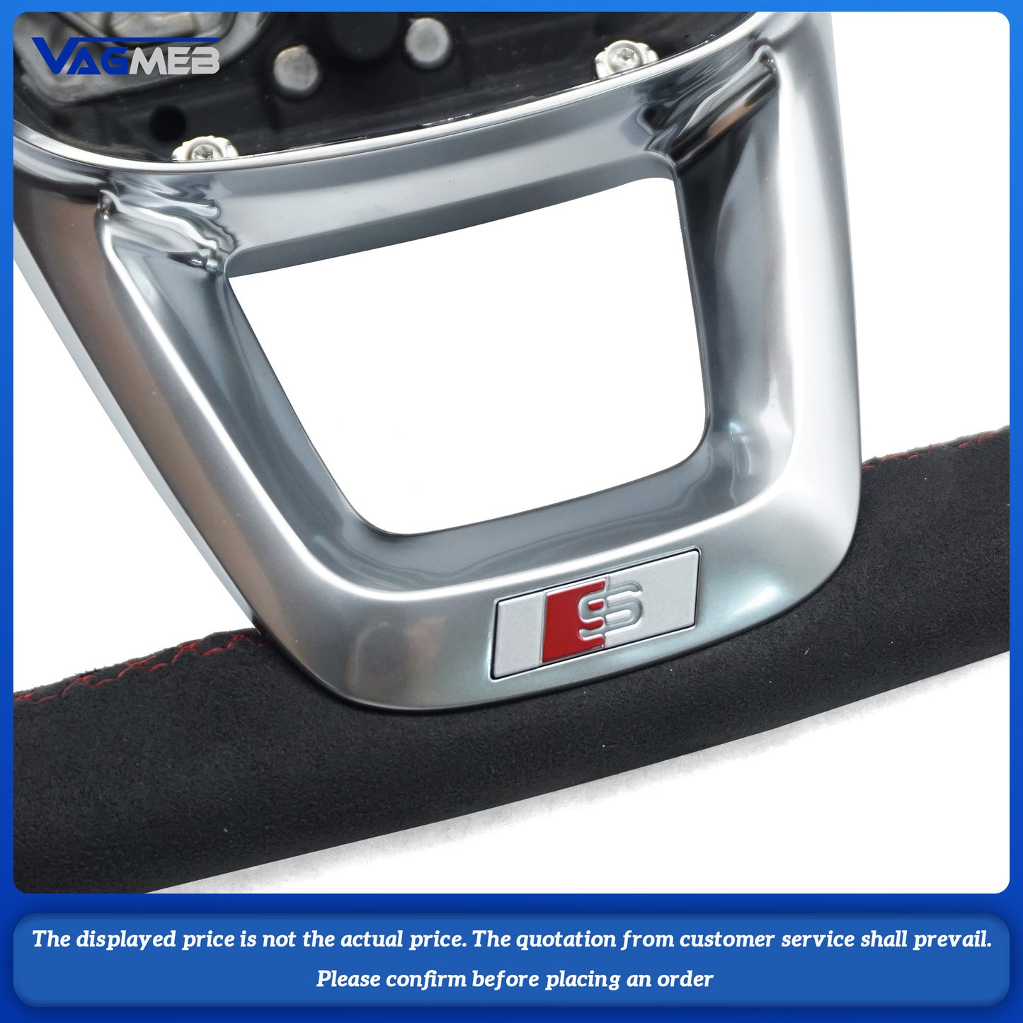 For Audi S RS S LINE Logo Q3 Q5 Q7 RSQ3 RSQ5 RSQ7 SQ5 SQ3 SQ7 custom all alcantara Steering wheel bottom Multi-color lines