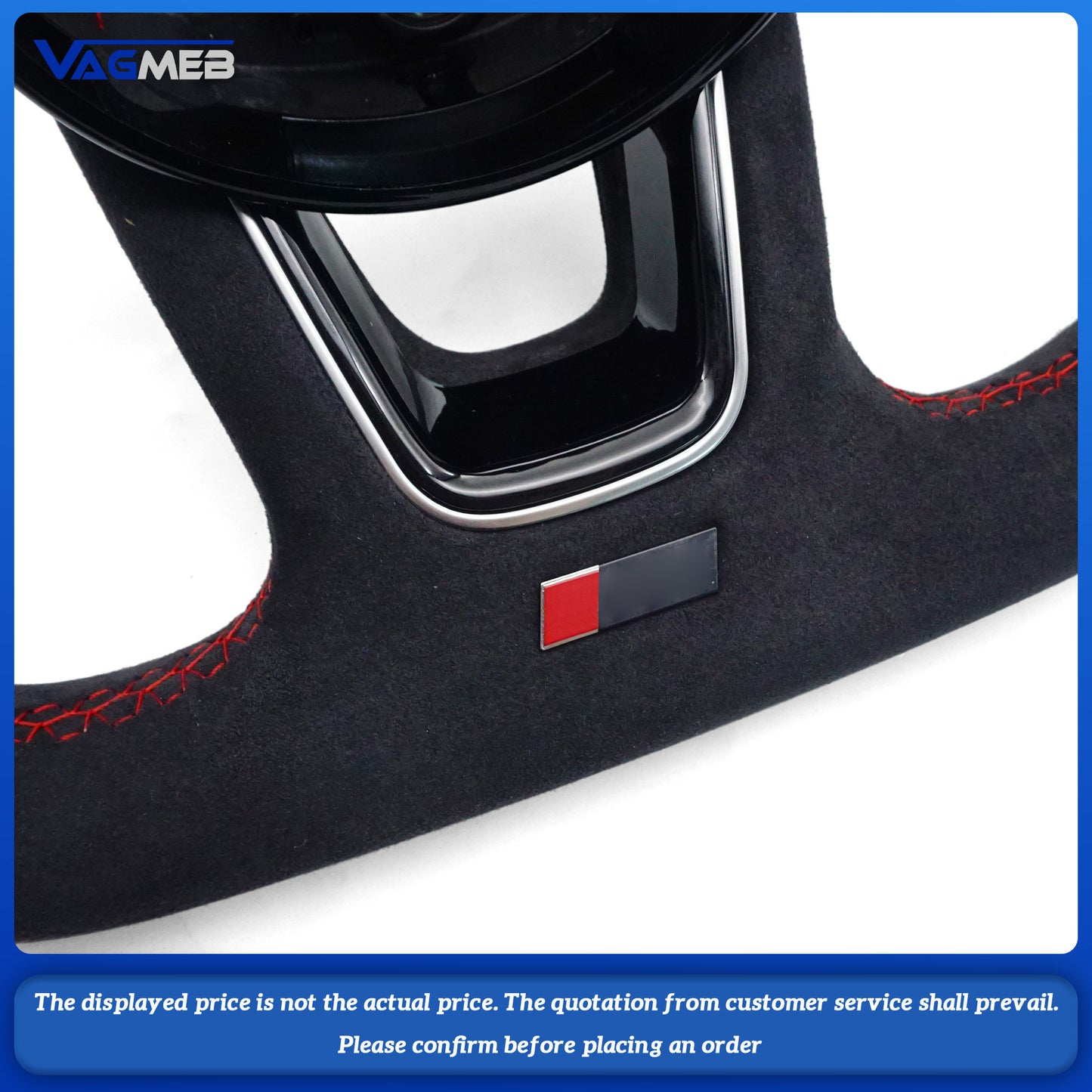 Suitable for Audi A4 B9 Fully Perforated Semi-Perforated Genuine Leather Suede Flats Steering Wheel Sports Version