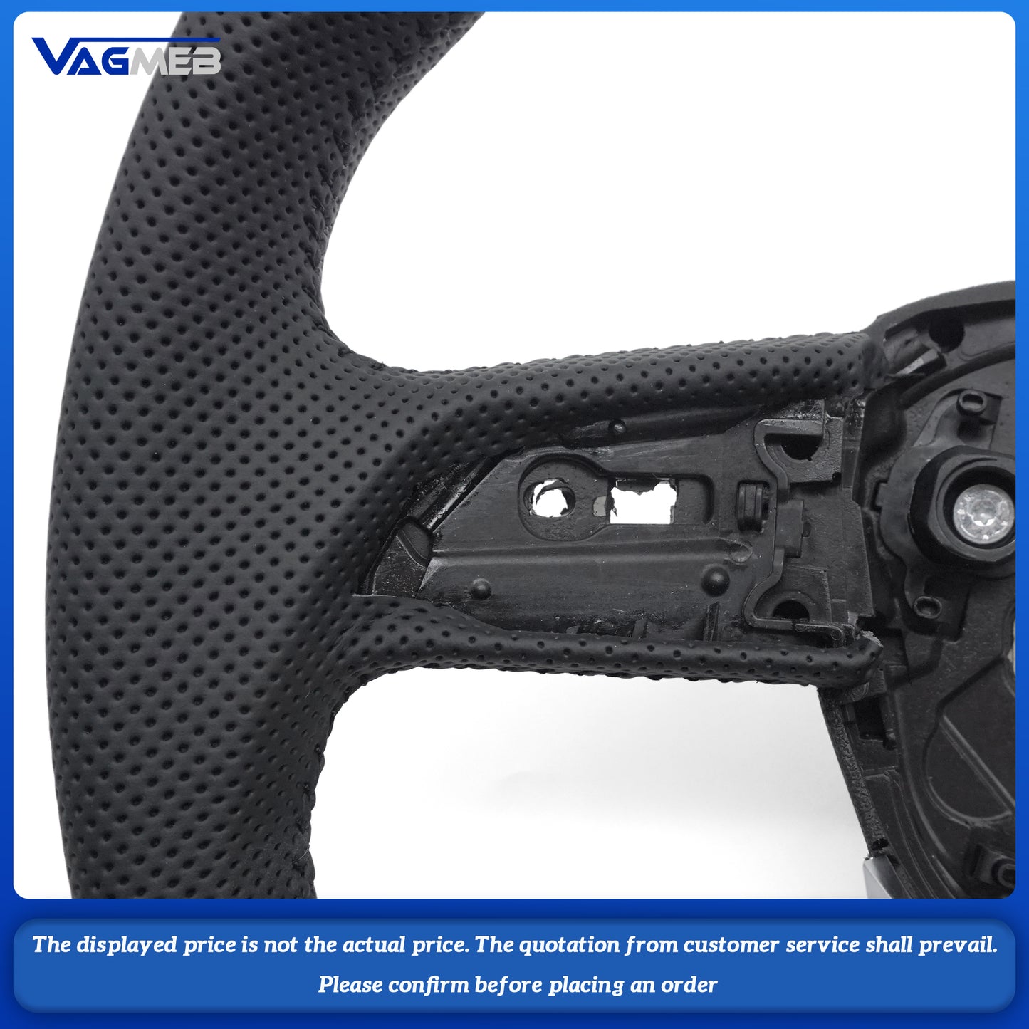 Perforated leather steering wheel for Audi Q5 FY Q7 4M Q8 S RS LOGO multifunctional steering wheel
