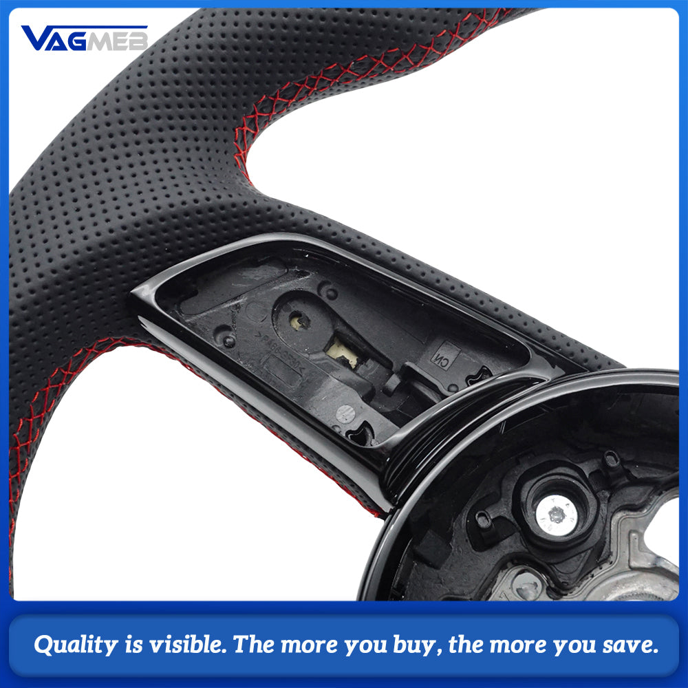 Sports style car steering wheel suitable for A4 S4 B9 A3 S3 8V RS4 RS5 A5 S5 2017-2024 leather steering wheel car accessories
