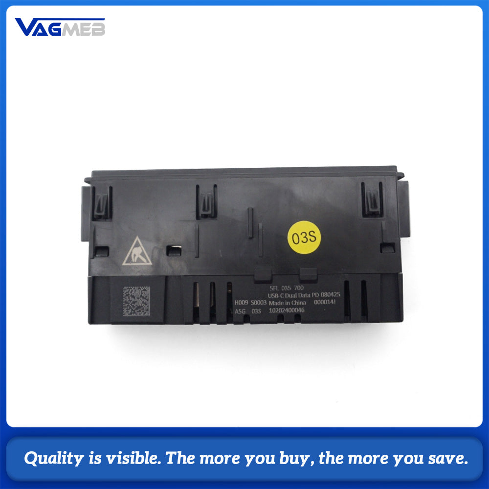 For SEAT 5FL 035 700 Dual USB-C PD Fast Charger Module Rear Armrest Outlet