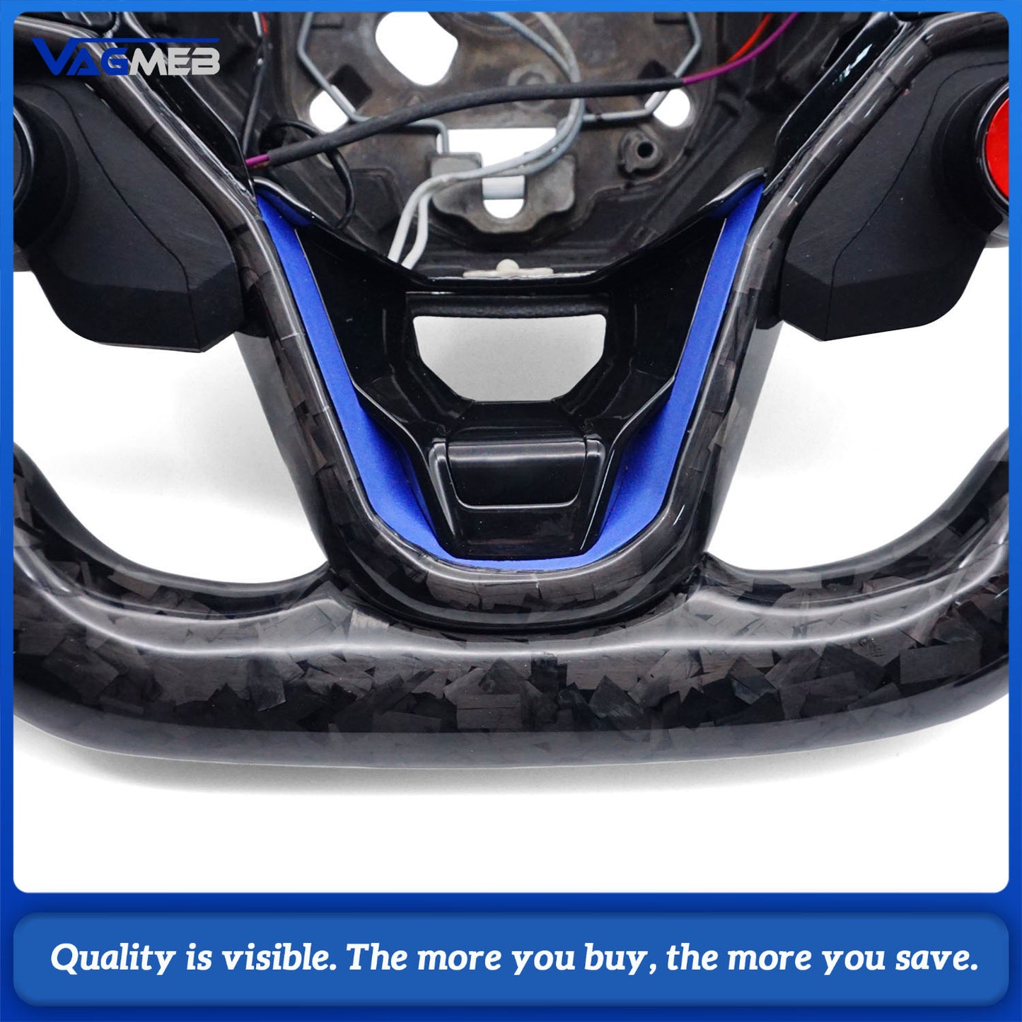 For VW Golf 8 MK8 Forged carbon fiber half-hole belt with R8 key assembly and heating function