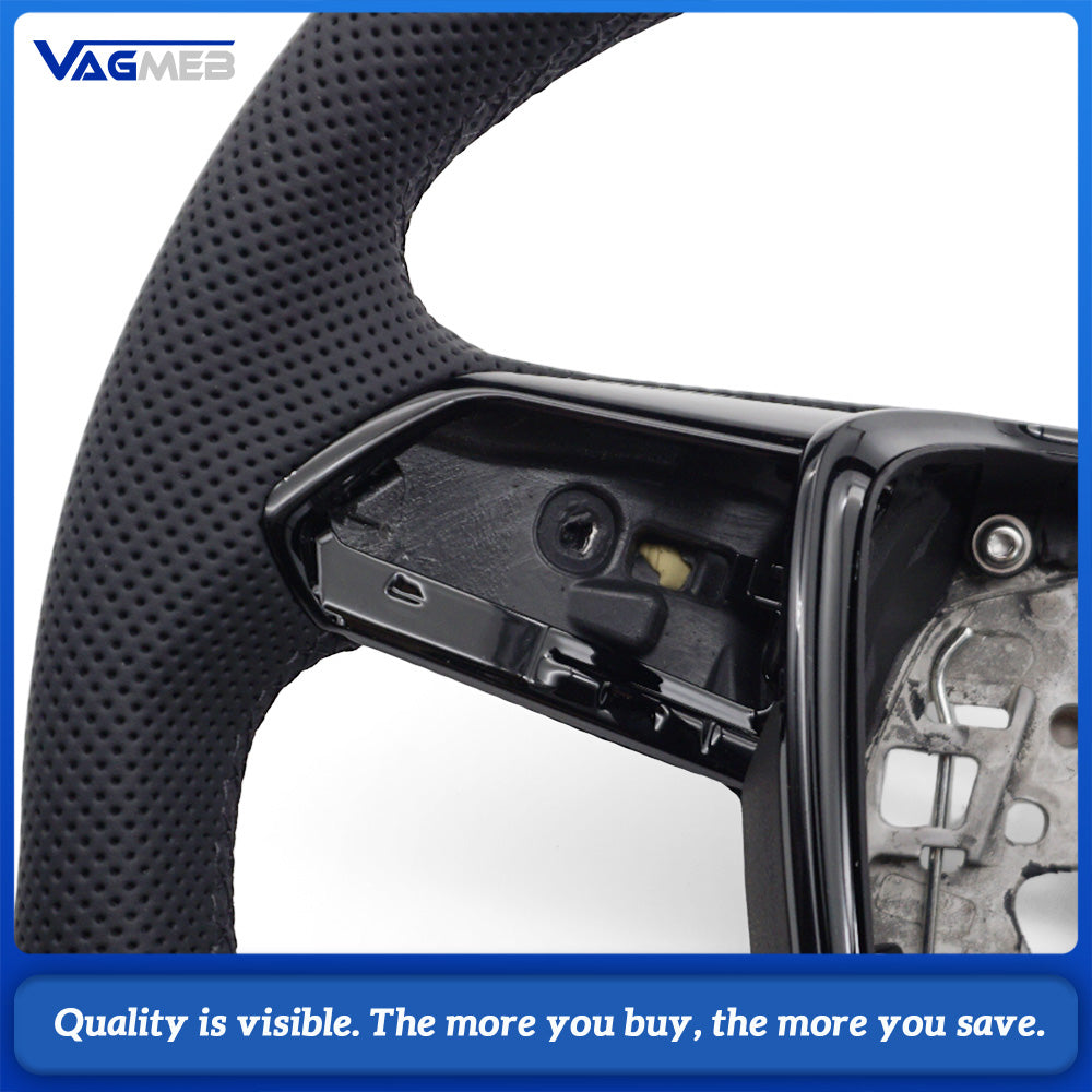 steering wheel suitable for Audi A6 C8 A7 black stitched leather flat bottomed steering wheel