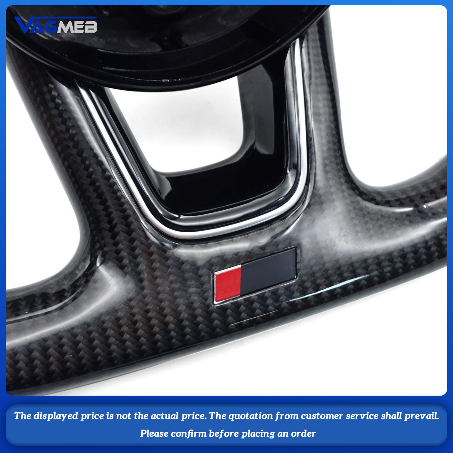 Carbon Fiber Semi Perforated Leather Steering Wheel, For Audi A3 8V A4 B8 B9 S3 S4 S5 Rs5 Rs3 Rs4 A5 B9