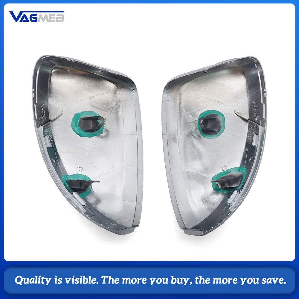 Silver Mirror Covers Chrome Side Mirror Housing Replacement For VW Tiguan MQB PQ Platform