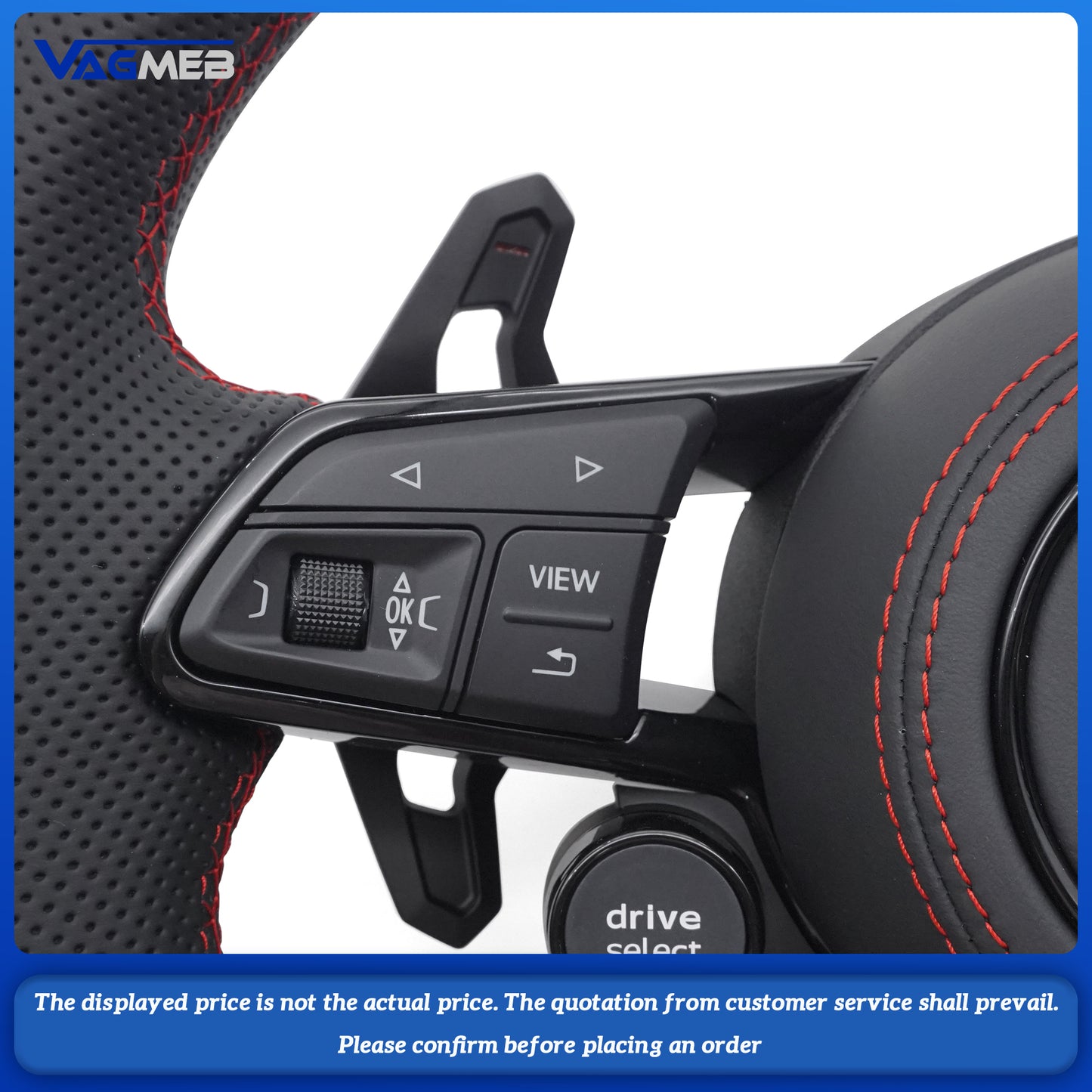 S RS Leather OEM Shape Custom Steering Wheel For Audi R8 Carbon Fiber Steering Wheel upgrade