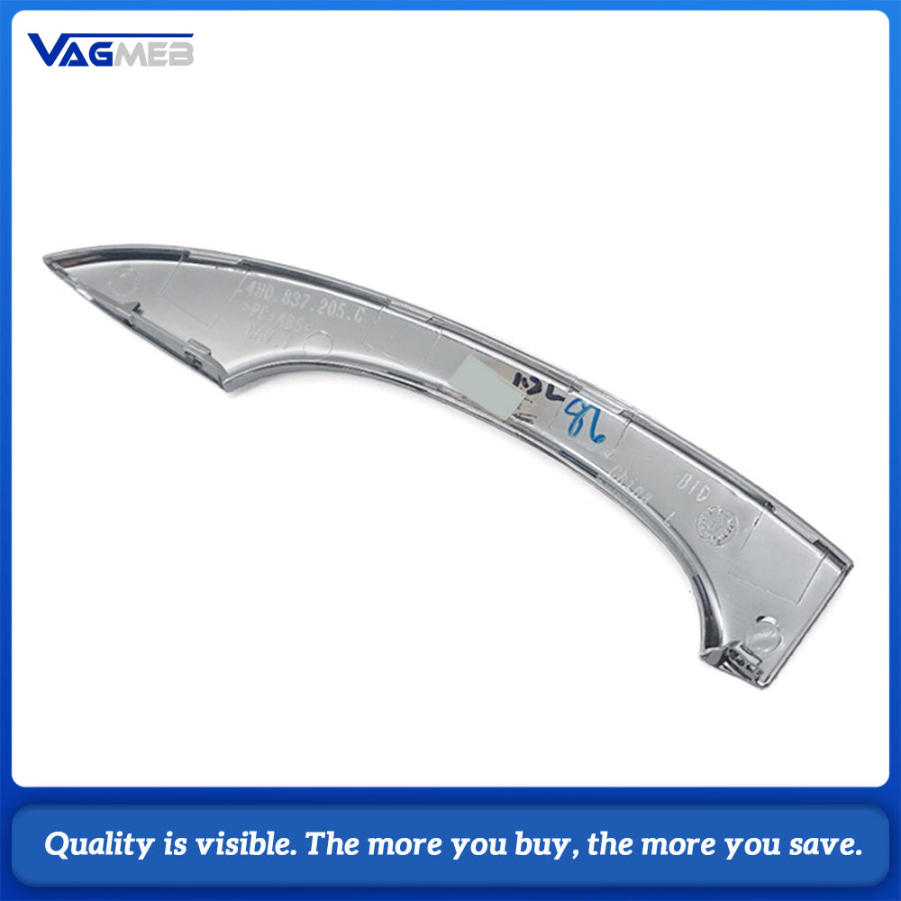 Rear Left Exterior Door Handle With Chrome Silver Trim OE 4H0837205C For Audi A6 C7 A7 A8 D4 2012-2018 Keyless Entry Door Grip