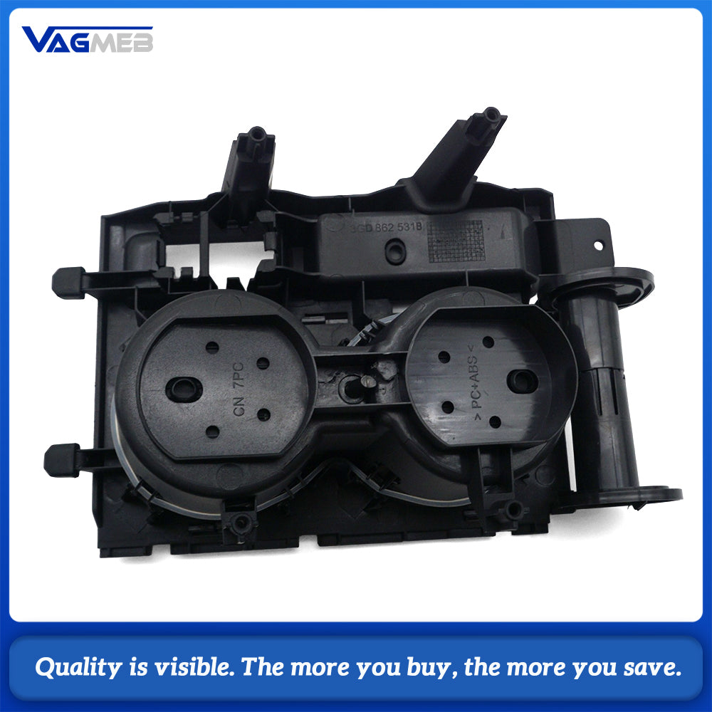 Black Center Console Cup Holder Assembly With Roller Shutter For VW Passat B8 Interior Drink Holder Replacement 3G0  862 531 F  3GD 862 531B