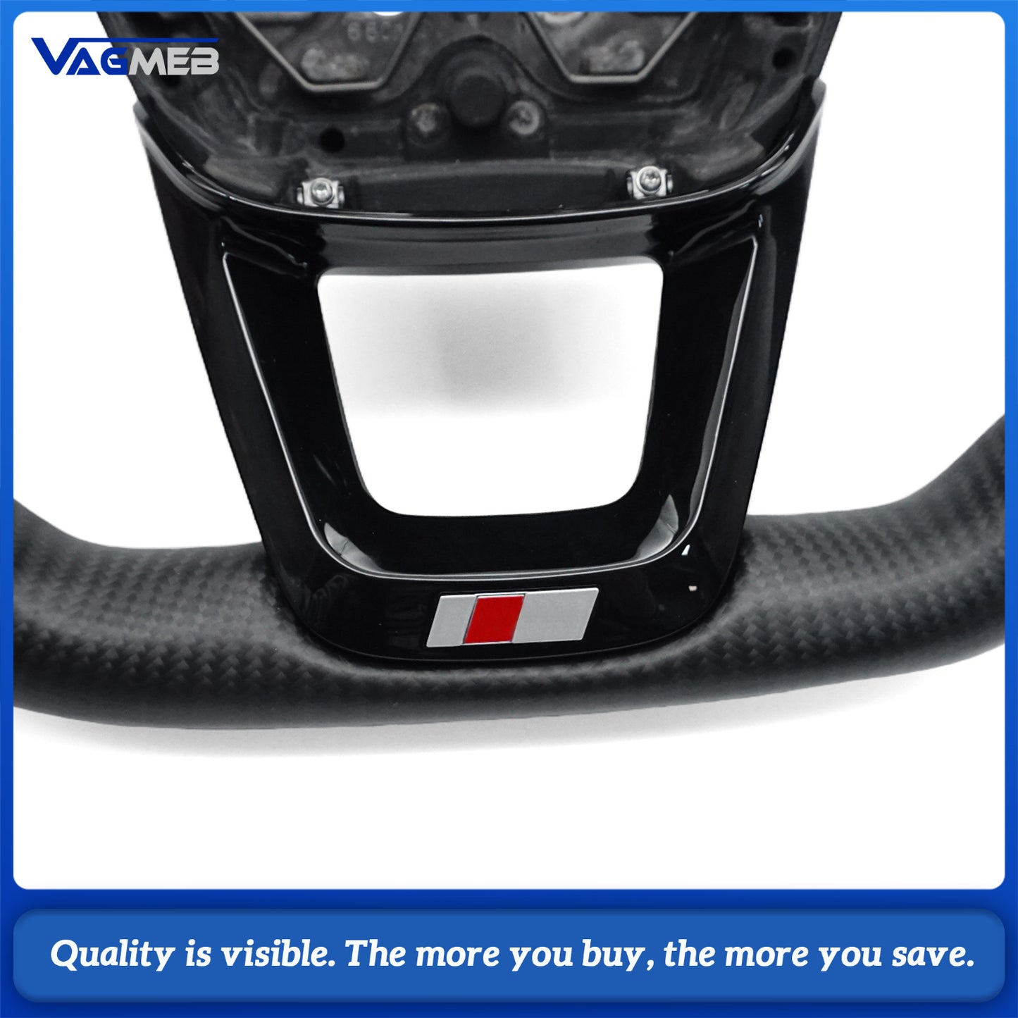 Matte carbon fiber steering wheel for Audi Q3 F3 flat bottomed D-shaped carbon fiber leather steering wheel, Car Accessories