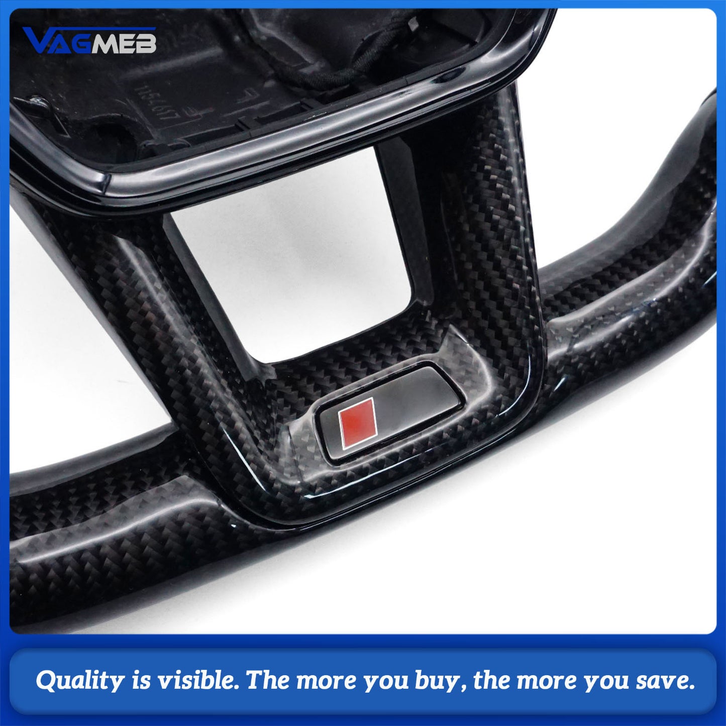 Carbon fiber steering wheel For Audi Q3 RSQ3 leather sports flat bottomed steering wheel with buttons and paddles