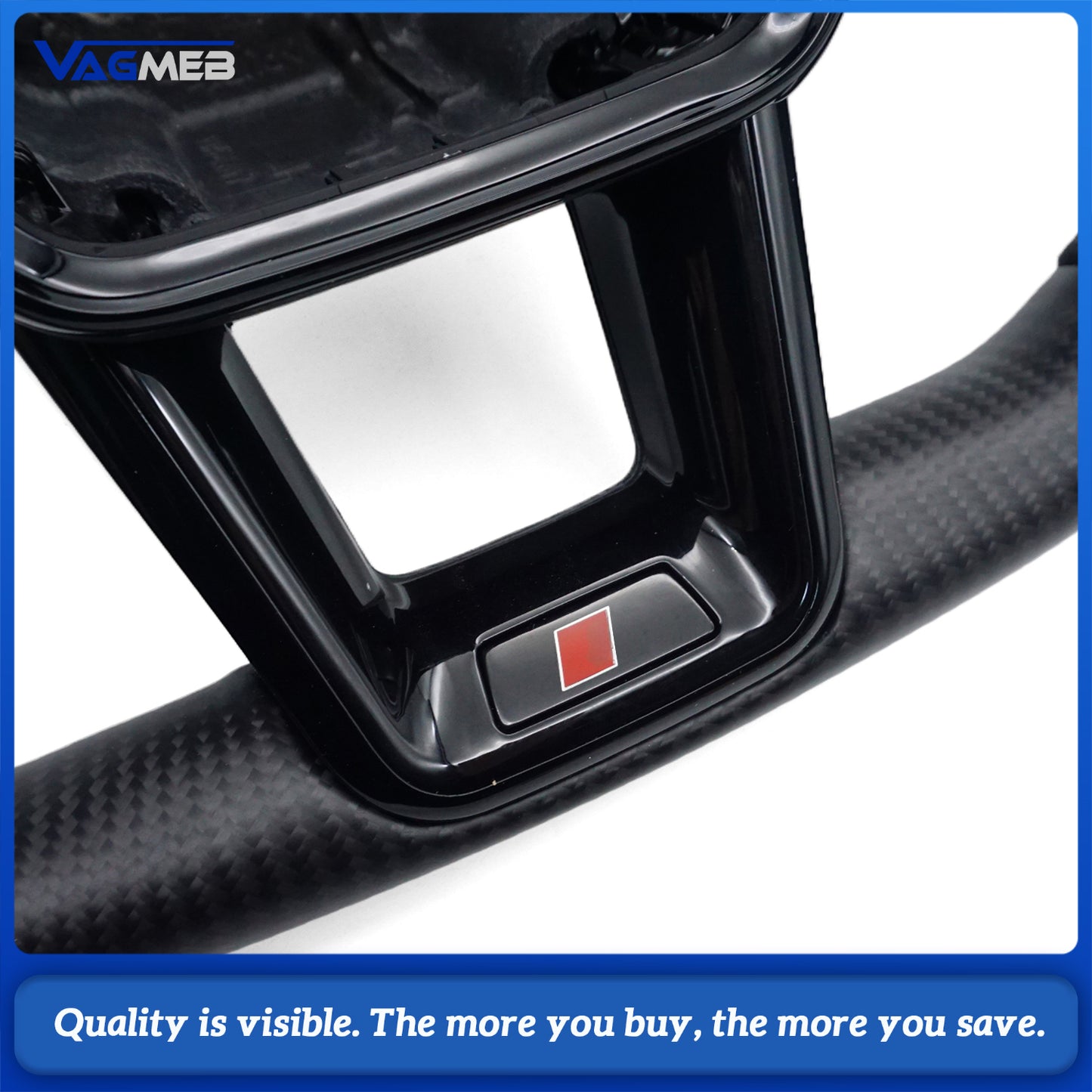 Matte carbon fiber Alcantara  blue linestitching  steering wheel For Audi A6 A7 C8